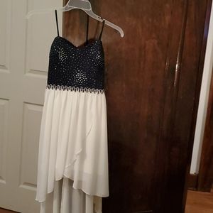 Black and white spaghetti strap, sequin dress